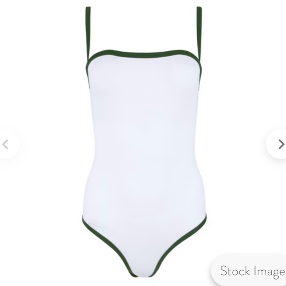 Minnow Other - Minnow women's white with charleston green trim one piece swimsuit - size small